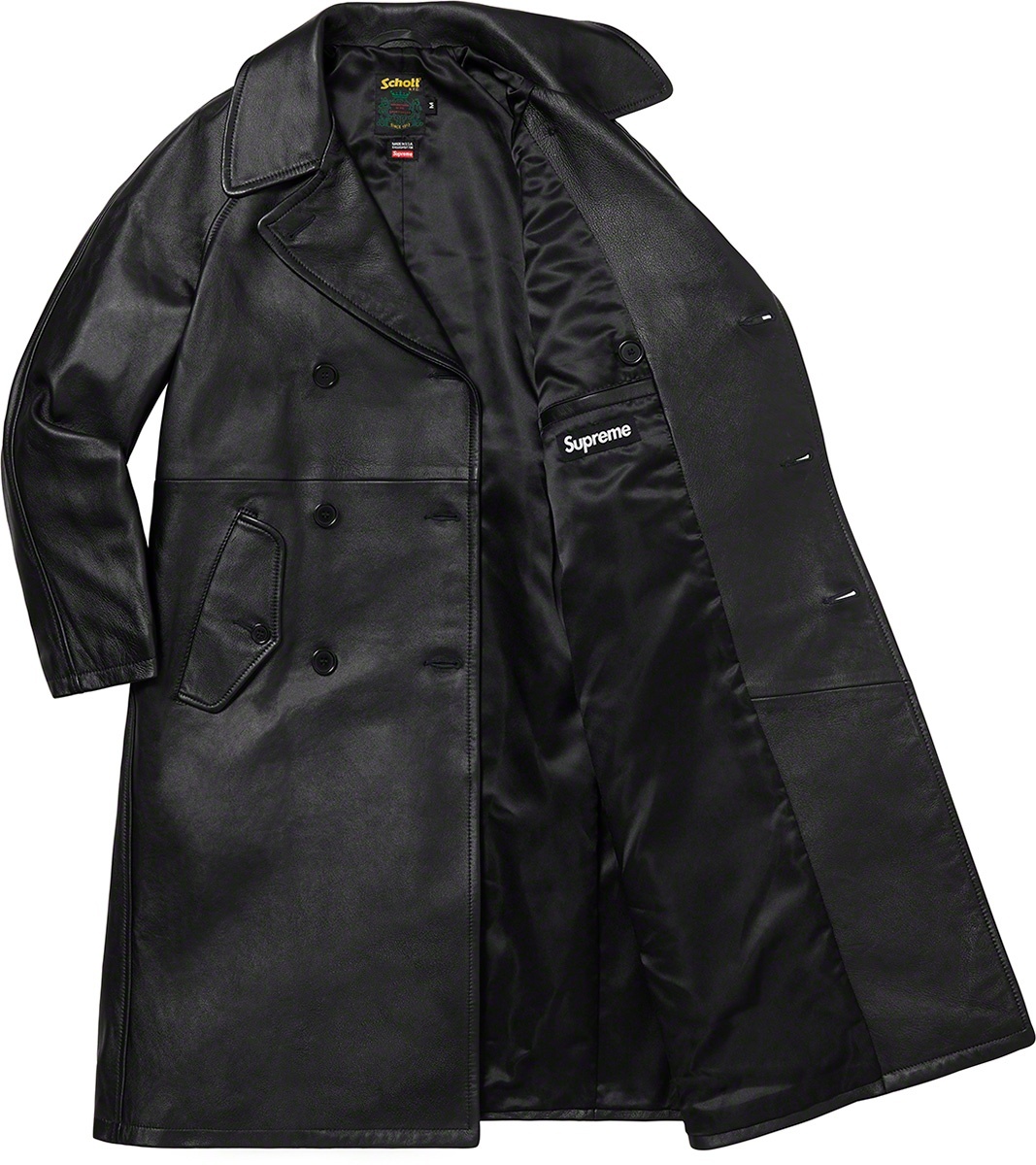 Supreme®/Schott® Leather Trench Coat view 3